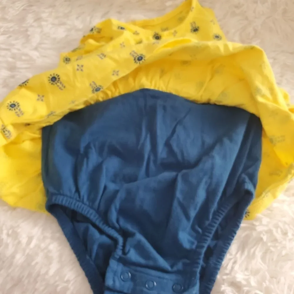 Baby Girl's Just One You Size 18 Month Yellow and Blue Flower Dress